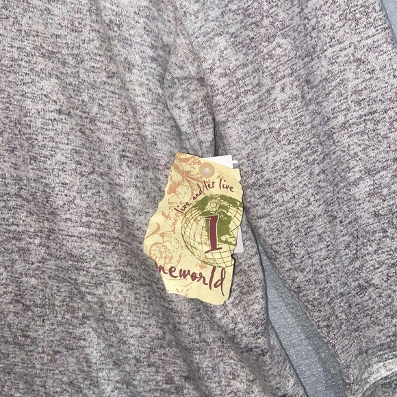 One World Tunic Sweater Womens 2X Gray Heathered Long Sleeve Cowl Neck Casual - Picture 5 of 14